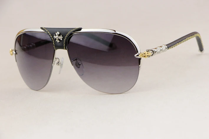 Metal Oval Half Frame Men Sunglasses XYKCHER Removable Leather buckle Large frame Women's glasses Gradient Lense Tow models
Metal Oval Half Frame Men Sunglasses XYKCHER Removable Leather buckle Large frame Women's glasses Gradient Lense Tow models