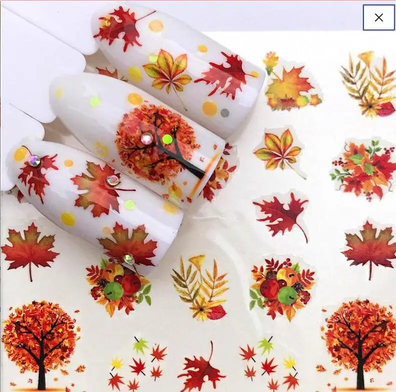 12pcs /Lot nail decals Floral water transfer Autumn Nail Decals - Maple leaves Nail Stickers - BN/A/F Nail Water 3 d nail slider
12pcs /Lot nail decals Floral water transfer Autumn Nail Decals - Maple leaves Nail Stickers - BN/A/F Nail Water 3 d nail slider