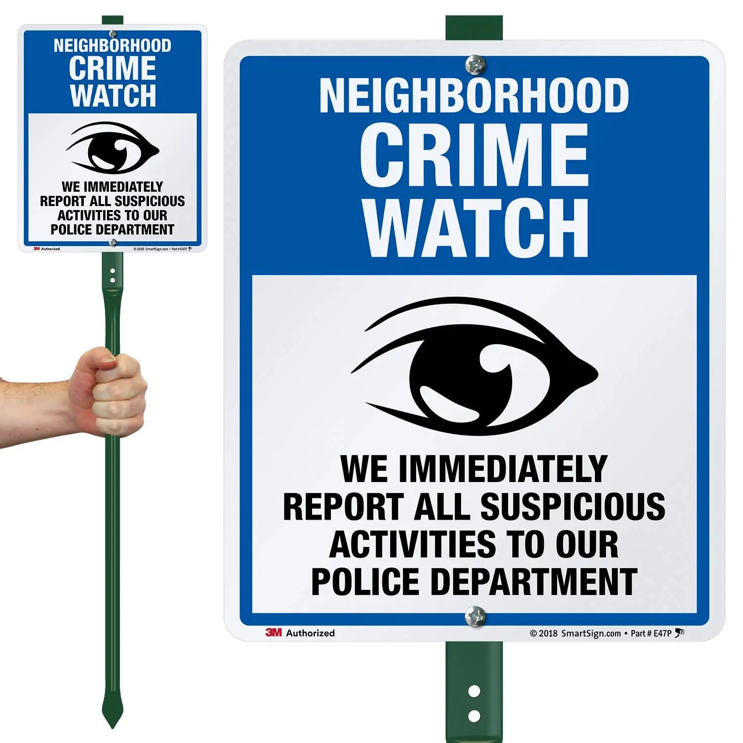 SmartSign "Neighborhood Crime Watch We Immediately Report All Suspicious Activities to Our Police Department" Sign |8" x 12"
SmartSign "Neighborhood Crime Watch We Immediately Report All Suspicious Activities to Our Police Department" Sign |8" x 12"