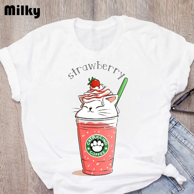 Cute Cartoon Cat Coffee Women Paw T SHIRTS Short Sleeve Summer Lady Tops T-Shirt Shirt Womens Clothing Tees Female T Shirt
Cute Cartoon Cat Coffee Women Paw T SHIRTS Short Sleeve Summer Lady Tops T-Shirt Shirt Womens Clothing Tees Female T Shirt