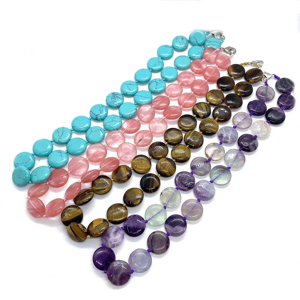 Natural Stone Semi-precious Stone, Tiger's Eye Stone Oblate Bead, Fashionable Ladies Necklace, about 18 Inches, Size 16mm
Natural Stone Semi-precious Stone, Tiger's Eye Stone Oblate Bead, Fashionable Ladies Necklace, about 18 Inches, Size 16mm
