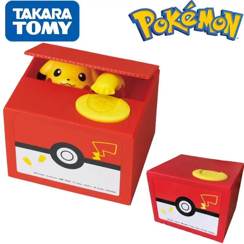 

Tomy Pokemon Anime Piggy Bank Toy Cartoon Pikachu Action Figure Music Stealing Coins Movable Doll for Children's Birthday Gifts