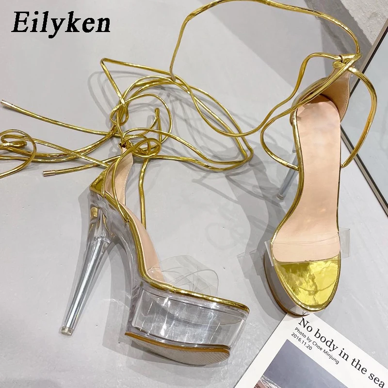 Eilyken/Модные прозрачные Босоножки с открытым носком и ремешком на щиколотке