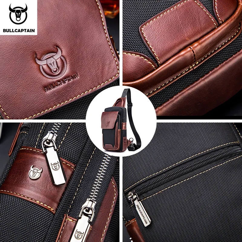 Bullcaptain Hot Men's First Layer Cowhide Casual Fashion Chest Belt Bag Men's Bag Over Shoulder Bag Men's Chest Bag 
Bullcaptain Hot Men's First Layer Cowhide Casual Fashion Chest Belt Bag Men's Bag Over Shoulder Bag Men's Chest Bag