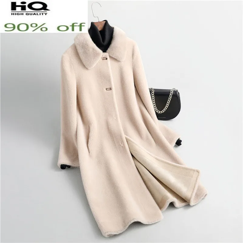 Autumn 100% Real Mink Fur Collar Sheep Shearing Coat Female Winter 2022 Elegant Wool Jacket Women Casaco Feminino Gxy636
Autumn 100% Real Mink Fur Collar Sheep Shearing Coat Female Winter 2022 Elegant Wool Jacket Women Casaco Feminino Gxy636