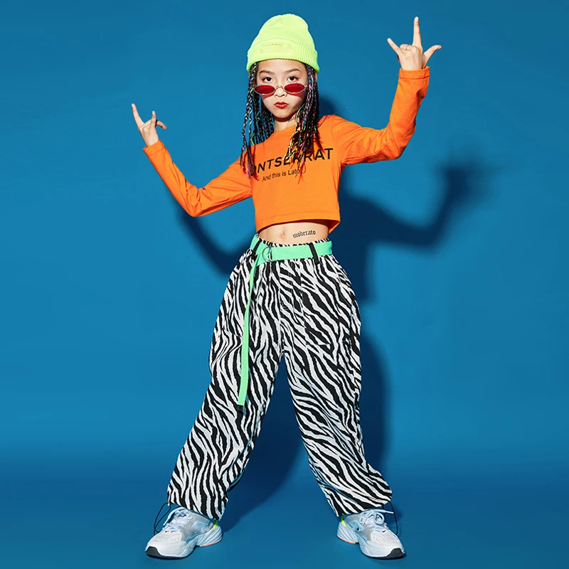 Girls Jazz Performance Costumes Long Sleeved Zebra Pants Children Hip Hop Clothing Street Dance Outfits Rave Clothes 
Girls Jazz Performance Costumes Long Sleeved Zebra Pants Children Hip Hop Clothing Street Dance Outfits Rave Clothes