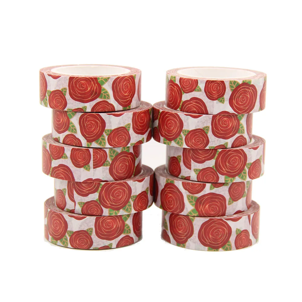 10PCS/lot 15MM*10M Big Red Rose Flowers Washi Stickers Masking Tapes Decorative DIY Stationery office supplies washi tapes
10PCS/lot 15MM*10M Big Red Rose Flowers Washi Stickers Masking Tapes Decorative DIY Stationery office supplies washi tapes