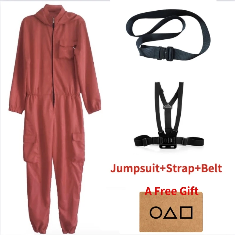 Squid Game Round Six Villain Cosplay Costume for Women Men Loose Zipper Jumpsuits Belt Strap Halloween Party Costumes Accessory
Squid Game Round Six Villain Cosplay Costume for Women Men Loose Zipper Jumpsuits Belt Strap Halloween Party Costumes Accessory