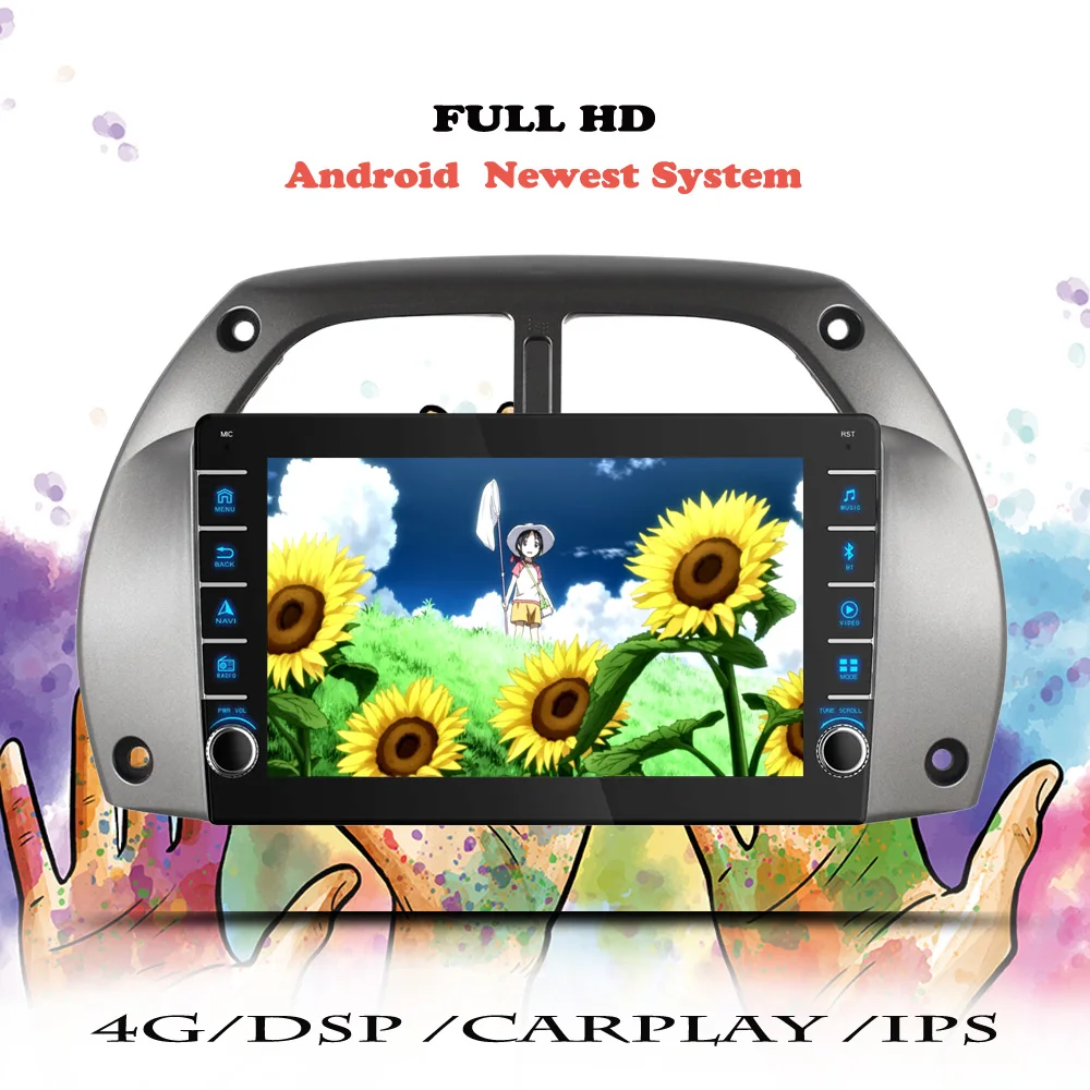 Автомобильный радиоприемник Android 10 для Toyota RAV4 2001 2002 2003 2004 2005 2006 автомобильный