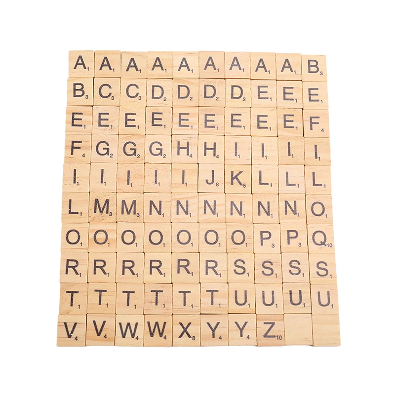 100Pcs Wood Scrabble Tiles Letter Alphabet Scrabbles Number Craft Wooden English Words Digital Puzzle
100Pcs Wood Scrabble Tiles Letter Alphabet Scrabbles Number Craft Wooden English Words Digital Puzzle