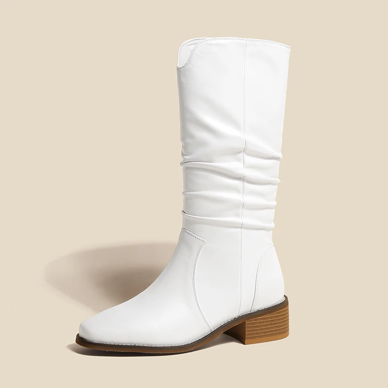 Real Leather Short Boots for Women In Winter High Heels Women's Fashion Boots Women's Shoes Fold Design In Black and White Color
Real Leather Short Boots for Women In Winter High Heels Women's Fashion Boots Women's Shoes Fold Design In Black and White Color