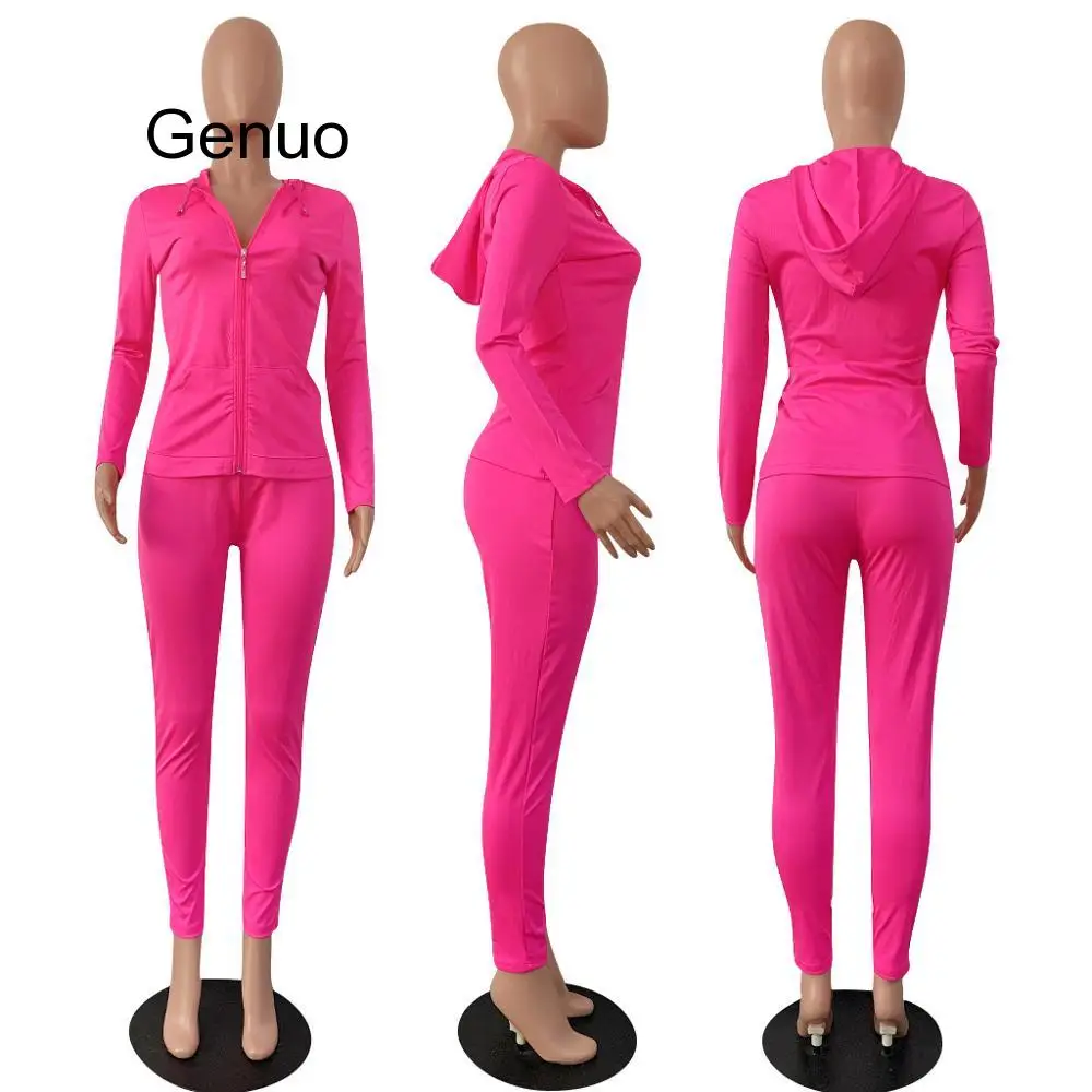 Fashion Hooded Two Piece Set Jogging Femme Zipper Top + Pants Suit Sportwear Tracksuit Women Outfits Solid 7 Color Plus Size
Fashion Hooded Two Piece Set Jogging Femme Zipper Top + Pants Suit Sportwear Tracksuit Women Outfits Solid 7 Color Plus Size