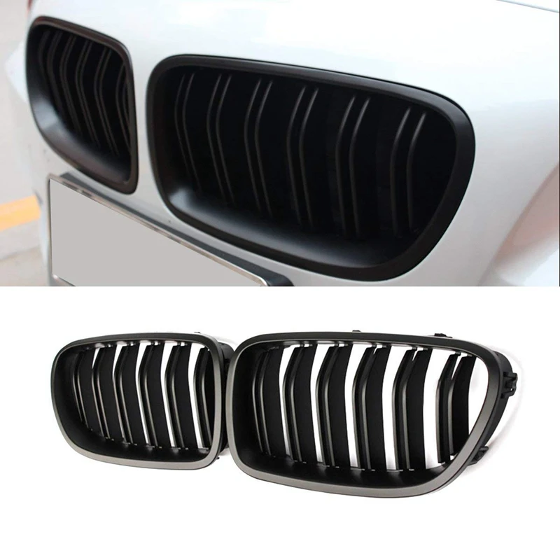 AU05 -1 Pair Double Slat Line Front Bumper Grill Hood Kidney Grille Grill for 2010-2017 BMW 5 Series F10 F11 F18 M5 (Matte Black
AU05 -1 Pair Double Slat Line Front Bumper Grill Hood Kidney Grille Grill for 2010-2017 BMW 5 Series F10 F11 F18 M5 (Matte Black
