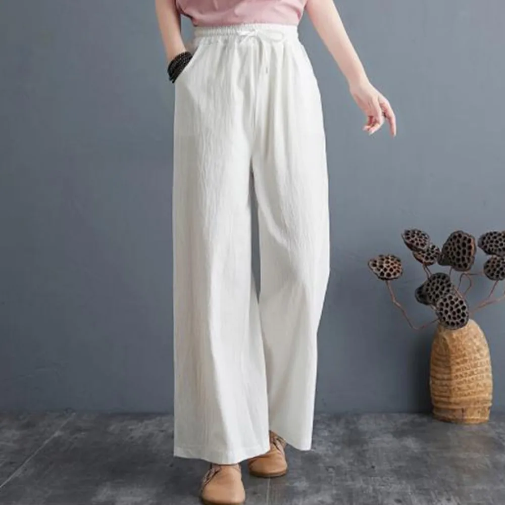 Fall Lady Japan Simple Linen Palazzo Wide Leg Pants Elastic High Waist Lace-up Retro Casual Loose Plus Size Straight Long Pants
Fall Lady Japan Simple Linen Palazzo Wide Leg Pants Elastic High Waist Lace-up Retro Casual Loose Plus Size Straight Long Pants