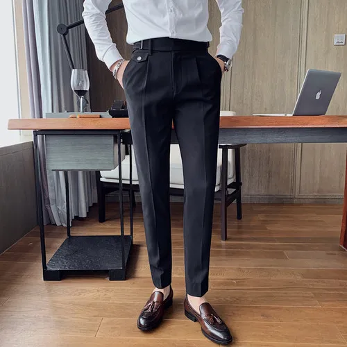 High Quality Men's Formal Pants 2021 Spring Office Social Business Fashion Suit Pants Casual Slim Wedding Street Wear Nine Pants
High Quality Men's Formal Pants 2021 Spring Office Social Business Fashion Suit Pants Casual Slim Wedding Street Wear Nine Pants