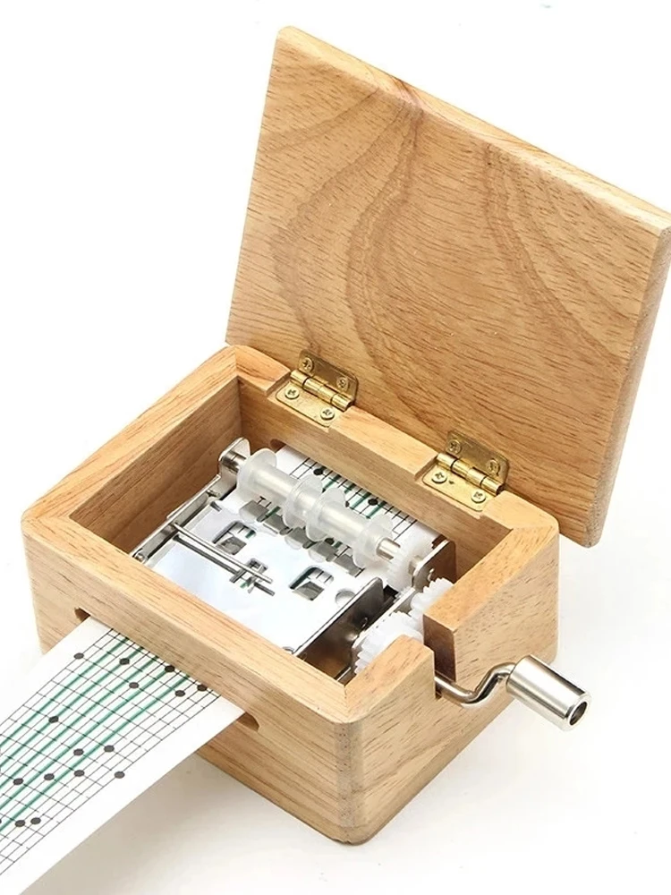30 Tone Hand-cranked Music Box with Hole Puncher and Paper Tapes Wooden Box Hand Shake Music Box Home Decoration New Year Gift
30 Tone Hand-cranked Music Box with Hole Puncher and Paper Tapes Wooden Box Hand Shake Music Box Home Decoration New Year Gift