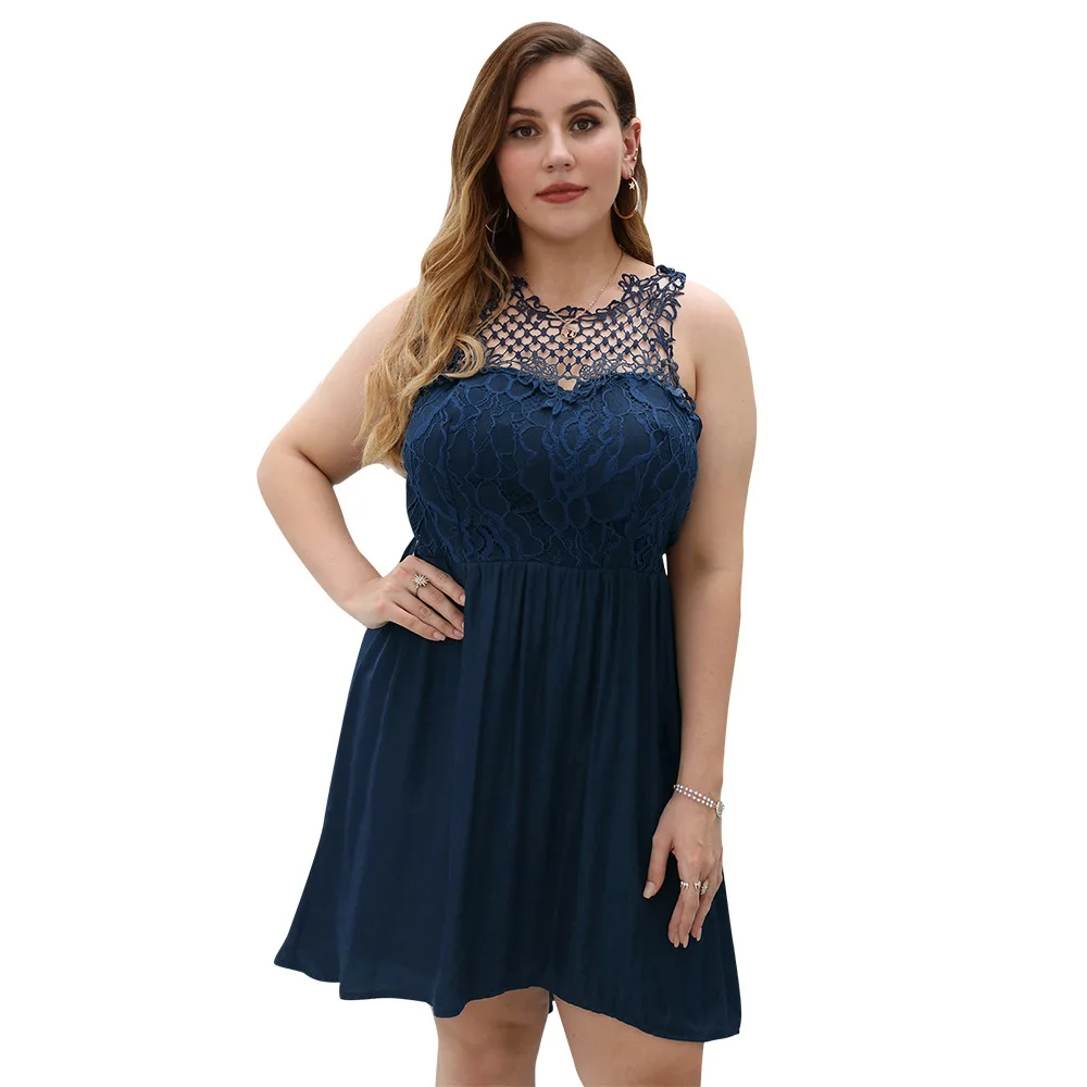 Plus Size Dress Hollow Out Vest Dress 2021 Summer Causal Temperament Elegant A Line Solid Color Sexy Dress For Female
Plus Size Dress Hollow Out Vest Dress 2021 Summer Causal Temperament Elegant A Line Solid Color Sexy Dress For Female