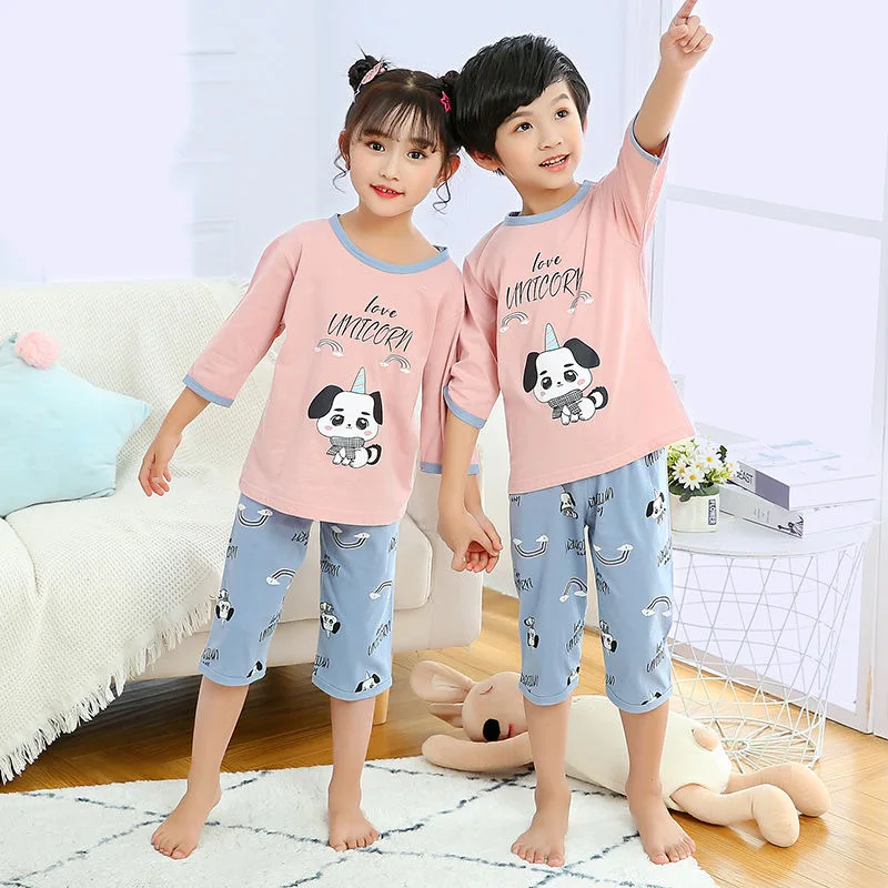 Boys Girls Pyjamas Baby Inflant Pijama New Summer Cotton Kids Clothes Girls Sleepwear Suit Half Sleeve Pajama Sets For Children
Boys Girls Pyjamas Baby Inflant Pijama New Summer Cotton Kids Clothes Girls Sleepwear Suit Half Sleeve Pajama Sets For Children