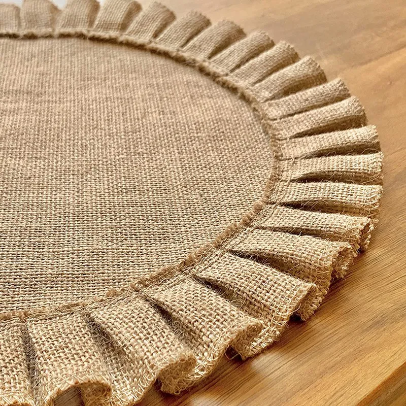 Rustic Farmhouse Burlap Round Placemats Set of 4, Size in 15 Inches Diameter-ABUX
Rustic Farmhouse Burlap Round Placemats Set of 4, Size in 15 Inches Diameter-ABUX