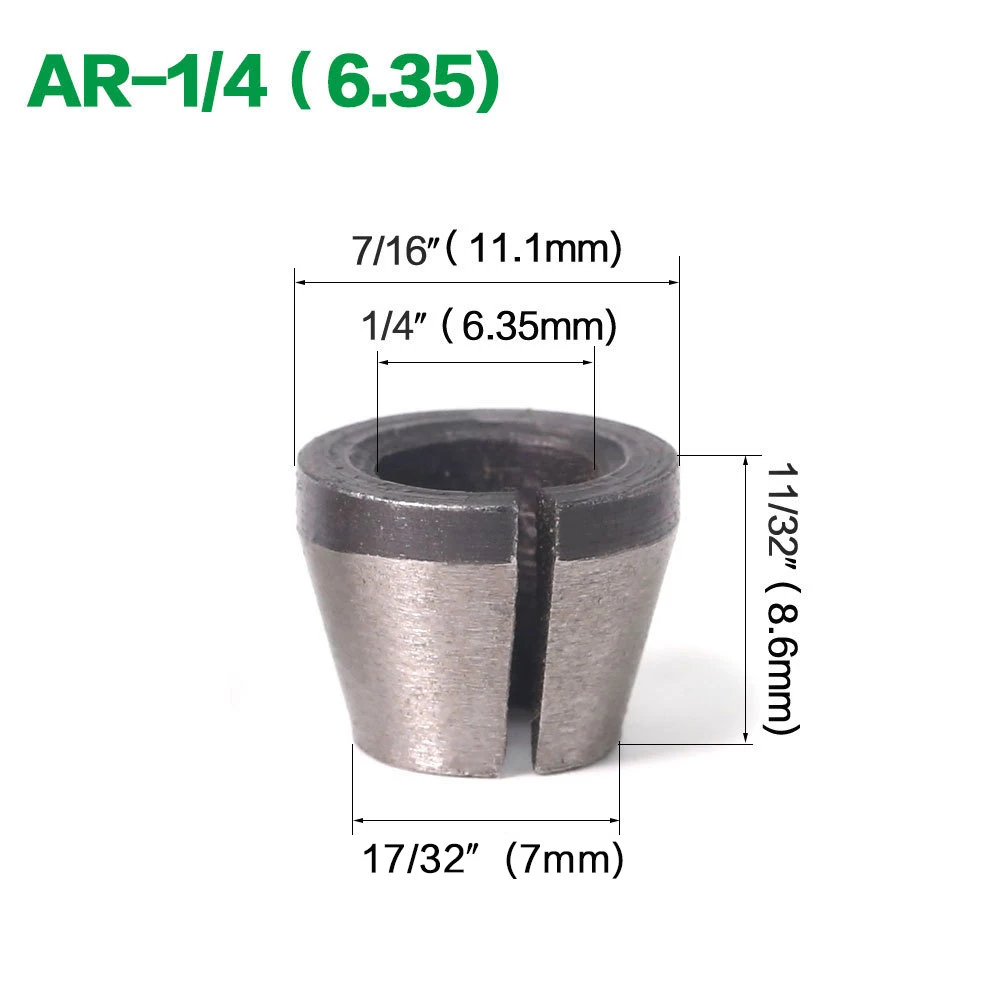 Metric 6mm/inch 1/4" Chuck For Woodworking Trimmer Engraving Machine Power Tools Routers & Joiners Carbon Steel
Metric 6mm/inch 1/4" Chuck For Woodworking Trimmer Engraving Machine Power Tools Routers & Joiners Carbon Steel