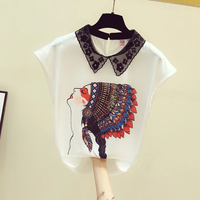 Women's 2020 Summer Turn Down Collar Short Sleeves Retro Ethnic Print Chiffon Shirts Female Blouse Tops Blusas A3495
Women's 2020 Summer Turn Down Collar Short Sleeves Retro Ethnic Print Chiffon Shirts Female Blouse Tops Blusas A3495