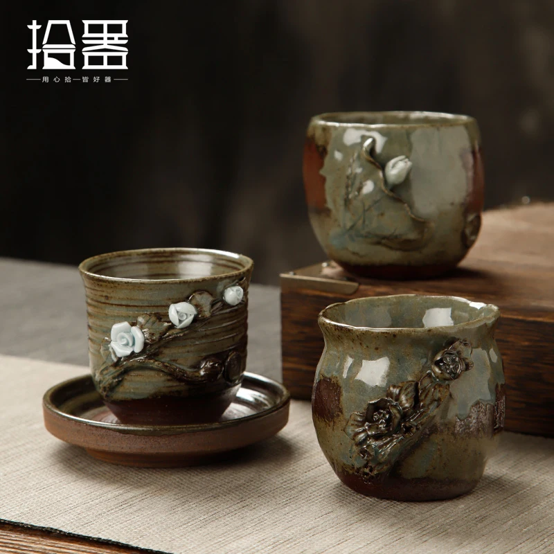 Ru kiln firewood burning tea cup creative hand held tea cup retro personality Master Cup hand embossed tea cup
Ru kiln firewood burning tea cup creative hand held tea cup retro personality Master Cup hand embossed tea cup