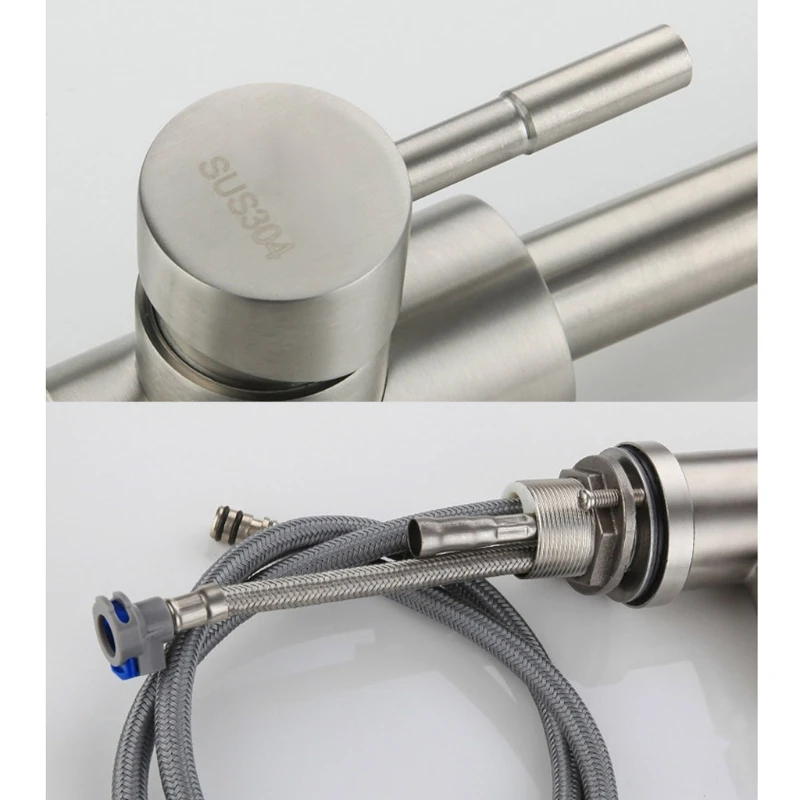 1/2" Stainless Steel Kitchen Sink Faucets with Pull Down Sprayer Single Handle Deck Mount Pull Out 360 Swivel Faucets
1/2" Stainless Steel Kitchen Sink Faucets with Pull Down Sprayer Single Handle Deck Mount Pull Out 360 Swivel Faucets