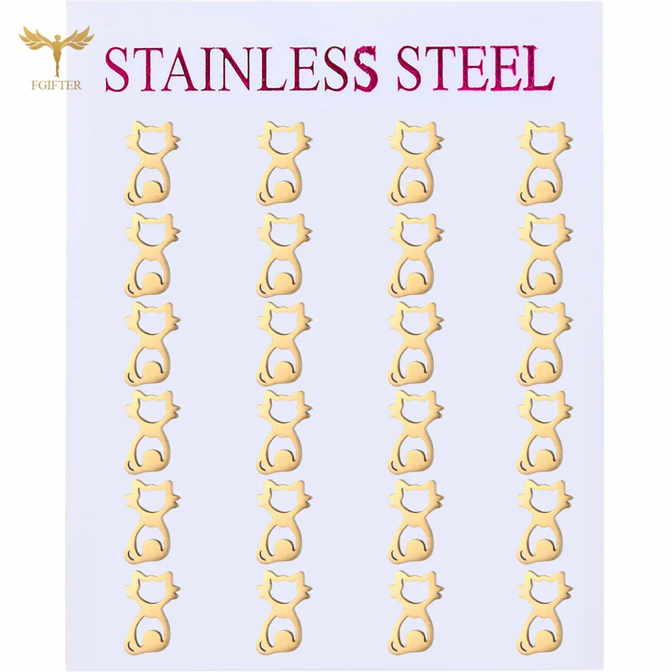 Cute Animal Cat Stud Earrings For Girls And Women Earrings Fashion Stainless Steel Jewelry Wholesale 12 Pairs
Cute Animal Cat Stud Earrings For Girls And Women Earrings Fashion Stainless Steel Jewelry Wholesale 12 Pairs