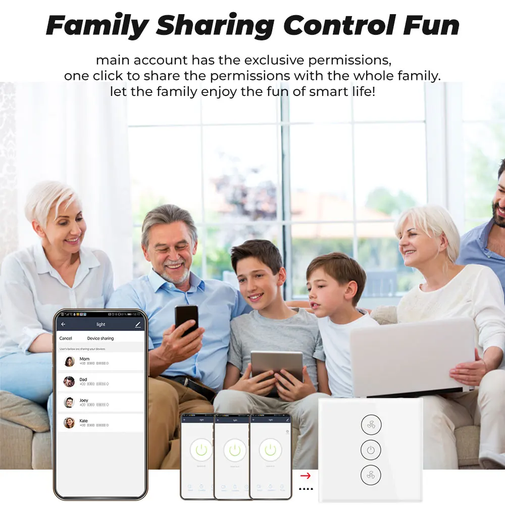 SMATRUL Tuya Wifi Touch Ceiling Fan Switch EU/US Smart Life Remote Timer Speed Wall Glass APP Control Work With Alexa Google Hom
SMATRUL Tuya Wifi Touch Ceiling Fan Switch EU/US Smart Life Remote Timer Speed Wall Glass APP Control Work With Alexa Google Hom