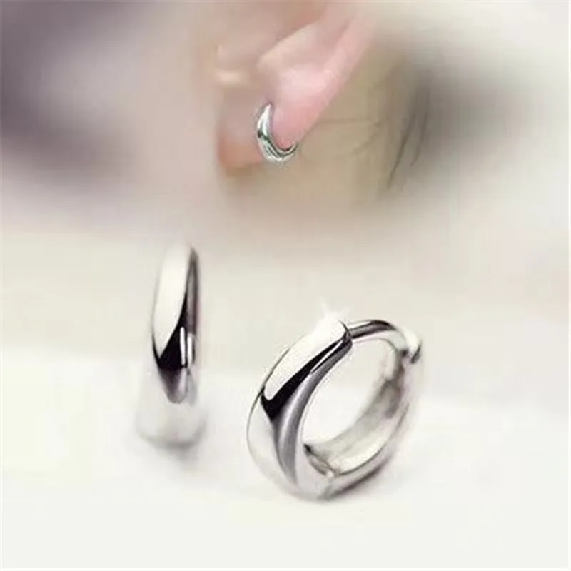 925 Sterling Silver Circle Stud Earrings For Women Wedding Jewelry Hypoallergenic Fashion Sterling-silver-jewelry eh917