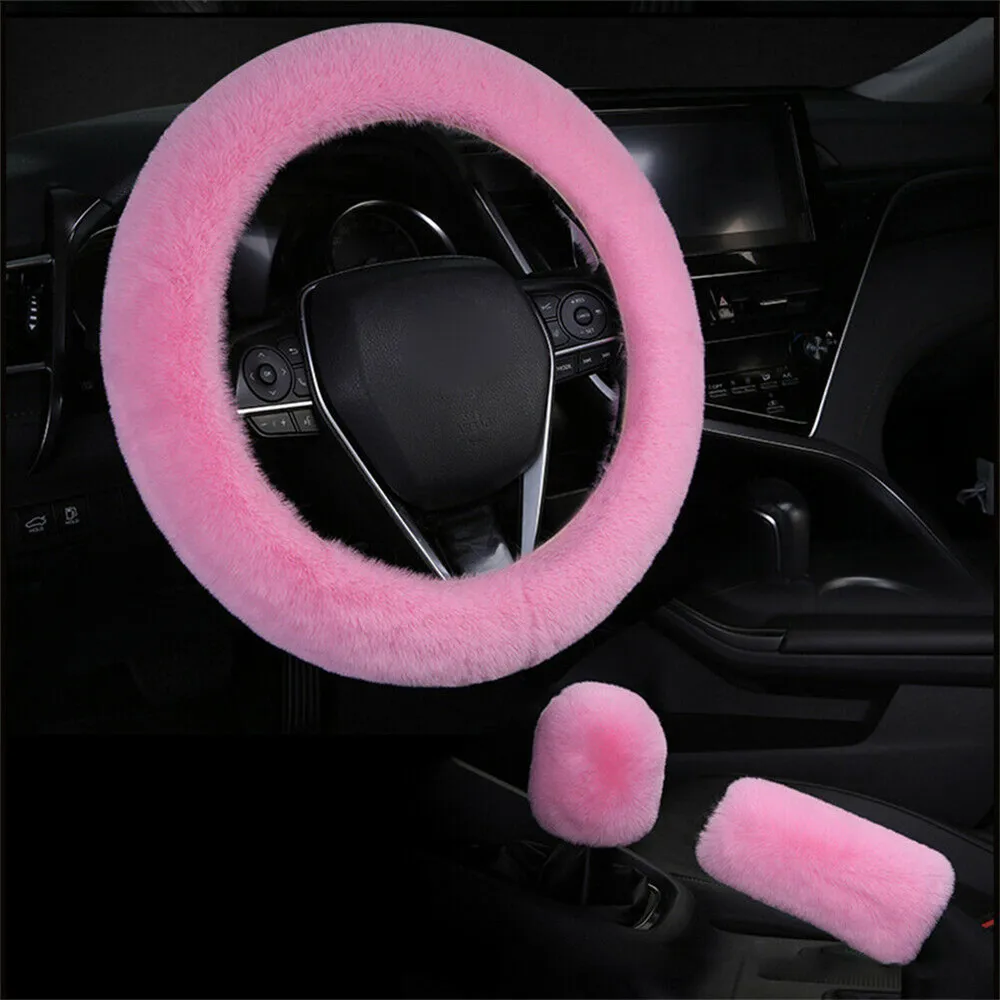 3pcs/Set Fur Fluffy Thick Auto Car Steering Wheel Plush Cover Soft Wool Winter 38cm Men's And Women's Plush Steering Wheel Cover
3pcs/Set Fur Fluffy Thick Auto Car Steering Wheel Plush Cover Soft Wool Winter 38cm Men's And Women's Plush Steering Wheel Cover