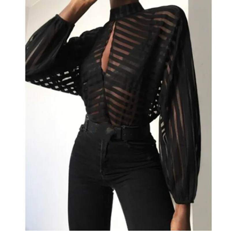 Women Mesh Net Blouse Sheer Long Sleeve Ladies Shirt Black Front Hollow Sexy Tops Womens Clothing Summer Female Blouses Hot
Women Mesh Net Blouse Sheer Long Sleeve Ladies Shirt Black Front Hollow Sexy Tops Womens Clothing Summer Female Blouses Hot