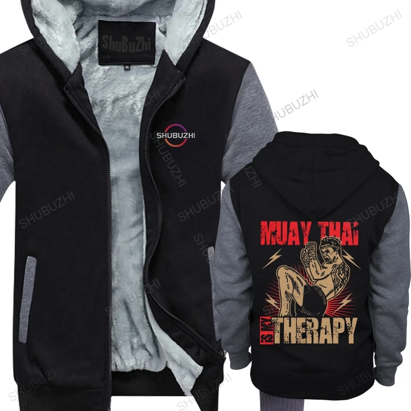 

Muay Thai Therapy winter hoody for Men Pure Cotton Urban hoodie Thailand Martial Art Fighter Spirit thick hoodies Clothing Gift