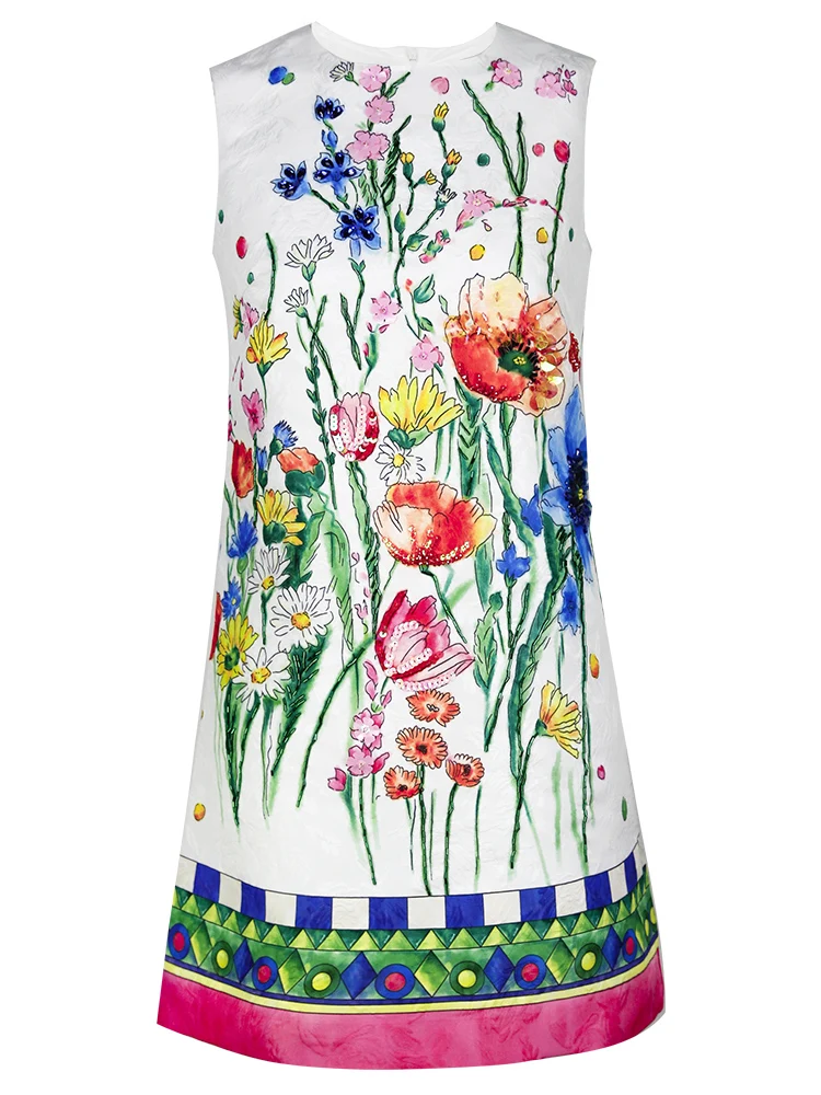 MIUXIMAO Top Quality 2019 New Casual Dresses Women Stereoscopic Flowers Sleeveless Jacquard Flower Printed Party Dress Women
MIUXIMAO Top Quality 2019 New Casual Dresses Women Stereoscopic Flowers Sleeveless Jacquard Flower Printed Party Dress Women