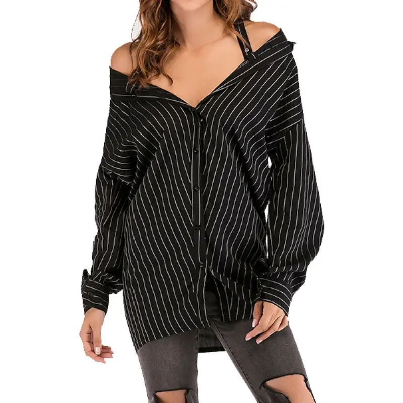 Women Striped Blouse Shirt Long Sleeve Blouse Slash-Neck Shirts Casual Tops Blouse Female W3
Women Striped Blouse Shirt Long Sleeve Blouse Slash-Neck Shirts Casual Tops Blouse Female W3