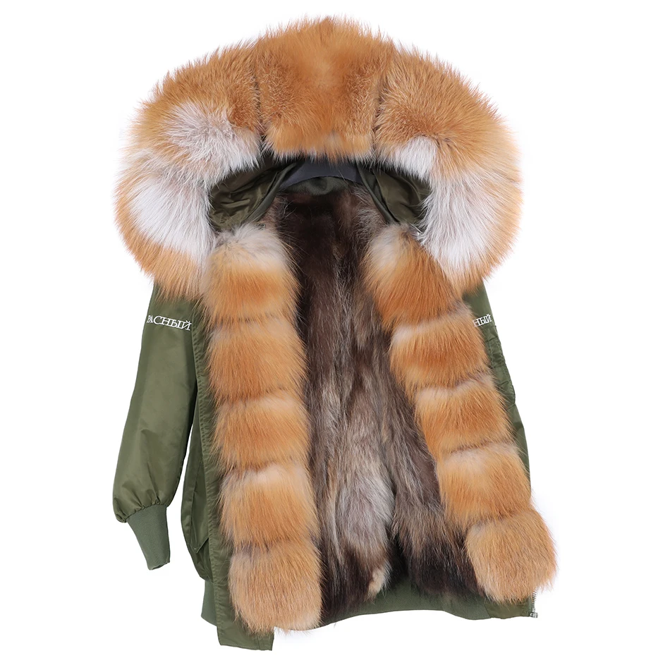 Maomaokong натурального меха лисы Куртка для мальчиков Зимнее пальто Модные теплые
