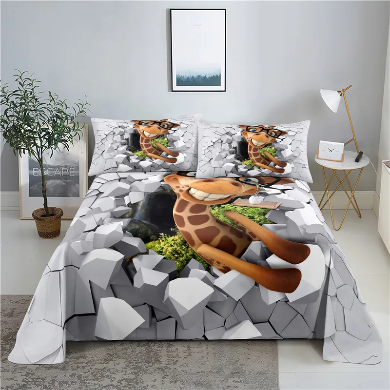Giraffe 0.9/1.2/1.5/1.8/2.0m Digital Printing Polyester Bed Flat Sheet With Pillowcase Print Bedding Set
Giraffe 0.9/1.2/1.5/1.8/2.0m Digital Printing Polyester Bed Flat Sheet With Pillowcase Print Bedding Set
