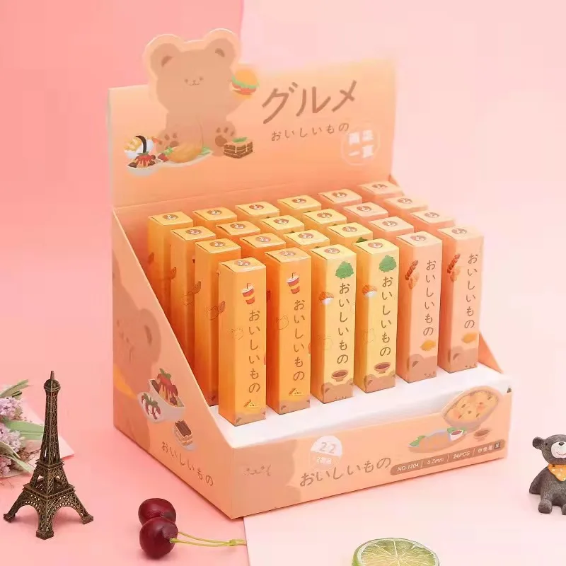 24 шт./лот Kawaii гелевая ручка с медведем, милая 0,5 мм, черные чернила, нейтральные ручки, рекламный подарок, офисные и школьные принадлежности
24 шт./лот Kawaii гелевая ручка с медведем, милая 0,5 мм, черные чернила, нейтральные ручки, рекламный подарок, офисные и школьные принадлежности