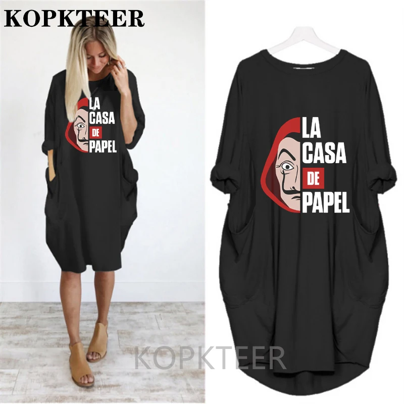 2021 Women Casual Loose Dress With Pockets Fashion O Neck Long Sleeve La Casa De Papel Money Heist Long Tops Female Street Dress
2021 Women Casual Loose Dress With Pockets Fashion O Neck Long Sleeve La Casa De Papel Money Heist Long Tops Female Street Dress