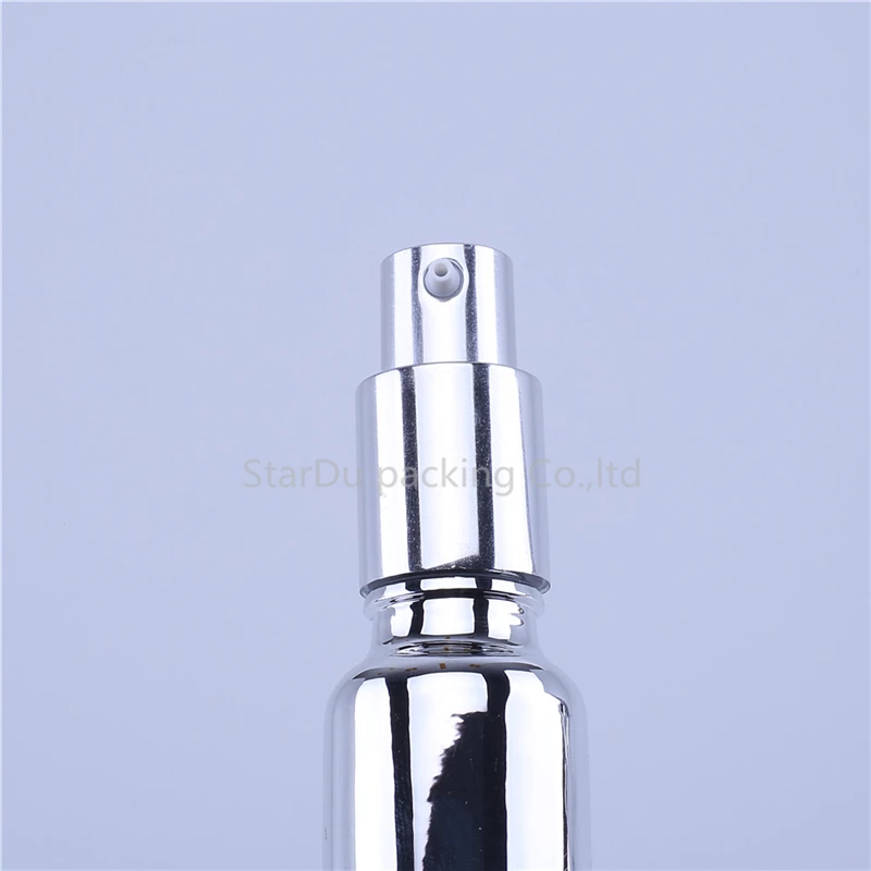12pcs Empty UV Electroplate Silver Perfume Cream Spray Lotion Pump Refillable Essential Oil Dropper Glass Bottles | Красота и