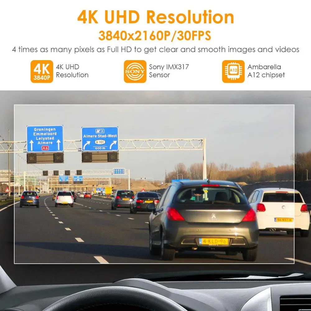 Vantrue X4 Dash Cam видео в формате 4K UHD Регистраторы Видеорегистраторы для автомобилей