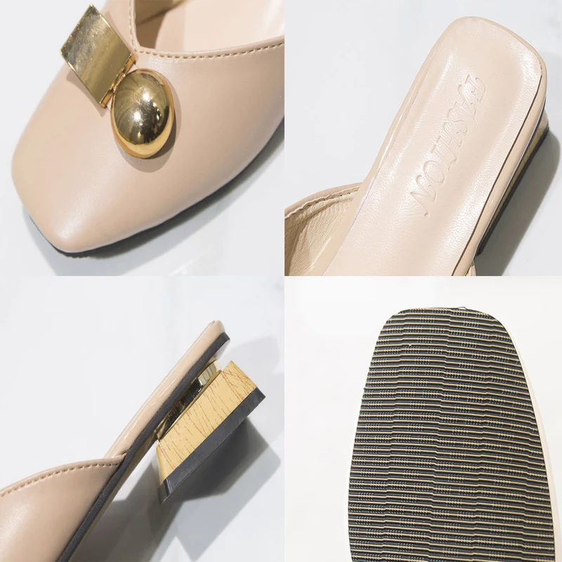 Sexy PU Leather Shallow Metal Decoration Slippers Korean Style Light Non-Slip Ladies Slides 2021Summer New Sandals Plus Size
Sexy PU Leather Shallow Metal Decoration Slippers Korean Style Light Non-Slip Ladies Slides 2021Summer New Sandals Plus Size