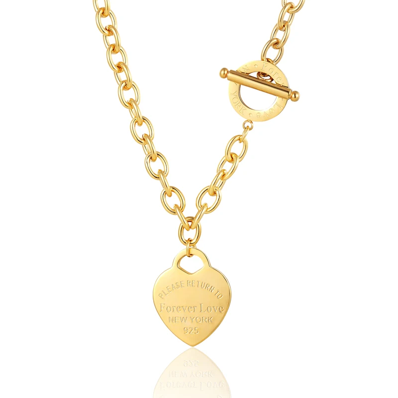 Classic Carve Forever Love Heart Pendant Necklace For Women Titanium Steel Gold Color Woman Necklace Jewelry Collar Lover Gift
Classic Carve Forever Love Heart Pendant Necklace For Women Titanium Steel Gold Color Woman Necklace Jewelry Collar Lover Gift