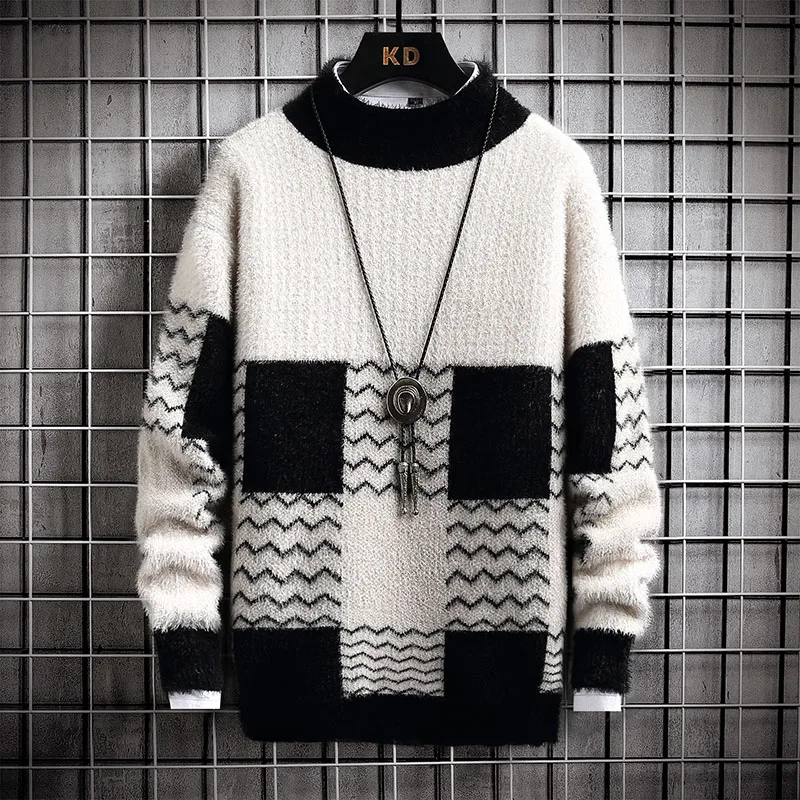 2021 New Fall Winter Mink Cashmere Sweater Men Turtleneck Male Knitwear Thick Warm Mens Knit Pullovers Top Quality Mens Sweaters
2021 New Fall Winter Mink Cashmere Sweater Men Turtleneck Male Knitwear Thick Warm Mens Knit Pullovers Top Quality Mens Sweaters