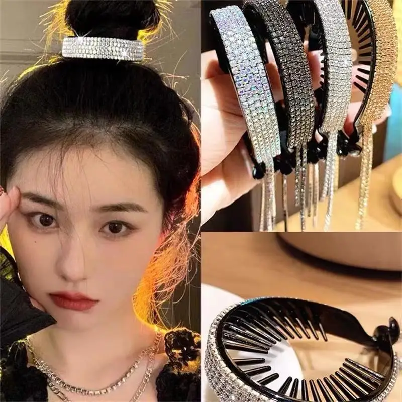 CN Exquisite Diamond-studded Hairpin Back Head Temperament Clip Wild Ponytail Buckle 2021 New Hair Accessories Headdress
CN Exquisite Diamond-studded Hairpin Back Head Temperament Clip Wild Ponytail Buckle 2021 New Hair Accessories Headdress