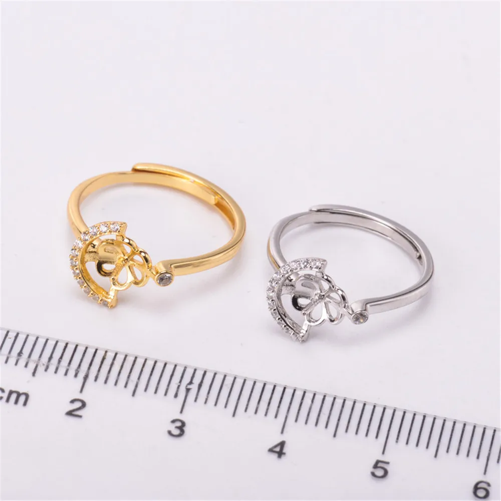 S925 Sterling Silver Adjustable Ring Settings Base Blank Jewelry Findings Fit Half Hole Pearl DIY Women Ring Making Accessories
S925 Sterling Silver Adjustable Ring Settings Base Blank Jewelry Findings Fit Half Hole Pearl DIY Women Ring Making Accessories