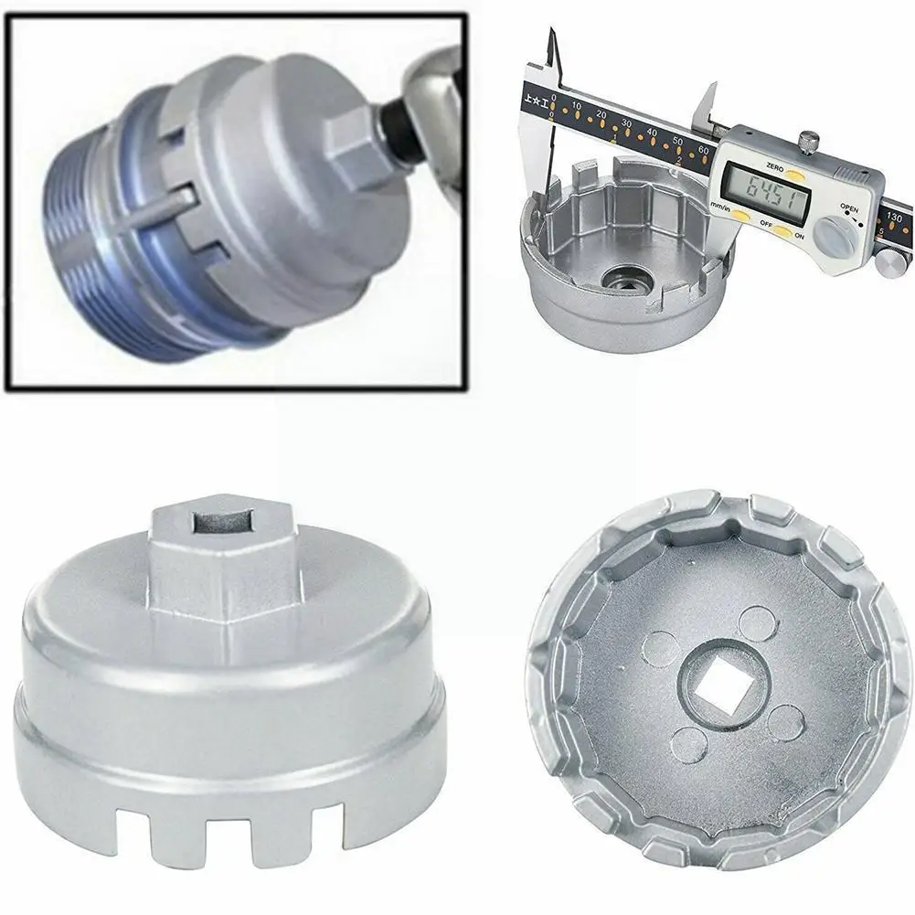 64.5mm Aluminium Universal 14 Flutes Cap Oil Filter Wrench Housing Tool Remover For 4 Cylinder 1800cc-2000cc L9g1
64.5mm Aluminium Universal 14 Flutes Cap Oil Filter Wrench Housing Tool Remover For 4 Cylinder 1800cc-2000cc L9g1