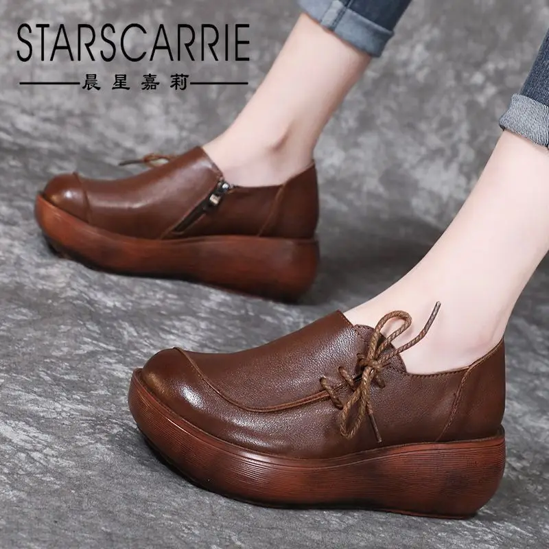 Women's shoes spring 2021 genuine leather mother's shoes retro muffin thick sole single shoes soft leather big head casual shoes
Women's shoes spring 2021 genuine leather mother's shoes retro muffin thick sole single shoes soft leather big head casual shoes