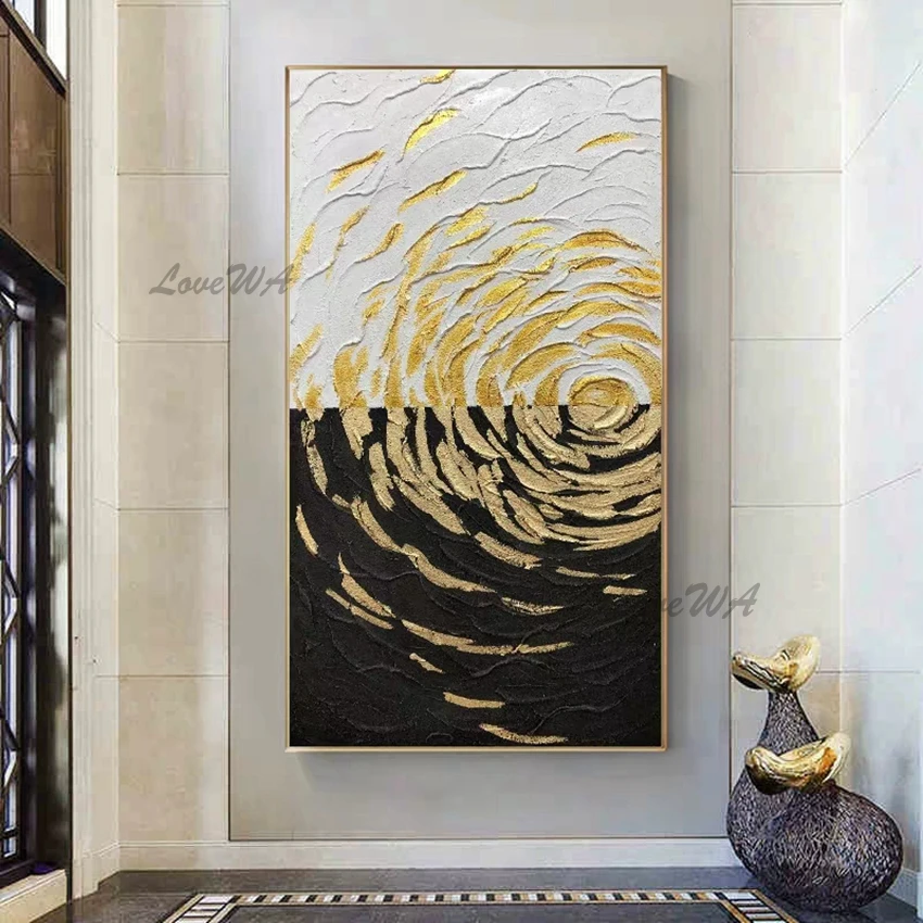 High Quality Abstract Gold Oil Painting Canvas Design Texture Thick Wall Art Picture Art And Craft Unframed Home Decoration
High Quality Abstract Gold Oil Painting Canvas Design Texture Thick Wall Art Picture Art And Craft Unframed Home Decoration