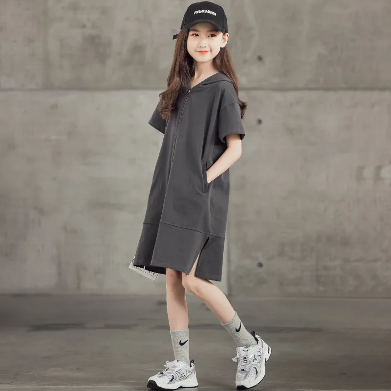 2021 Summer Dress Zipper Hooded Girl Dress Kids Clothes Cotton Kids Children Dresses for Girls 6 8 10 12 14 16 Years Old
2021 Summer Dress Zipper Hooded Girl Dress Kids Clothes Cotton Kids Children Dresses for Girls 6 8 10 12 14 16 Years Old